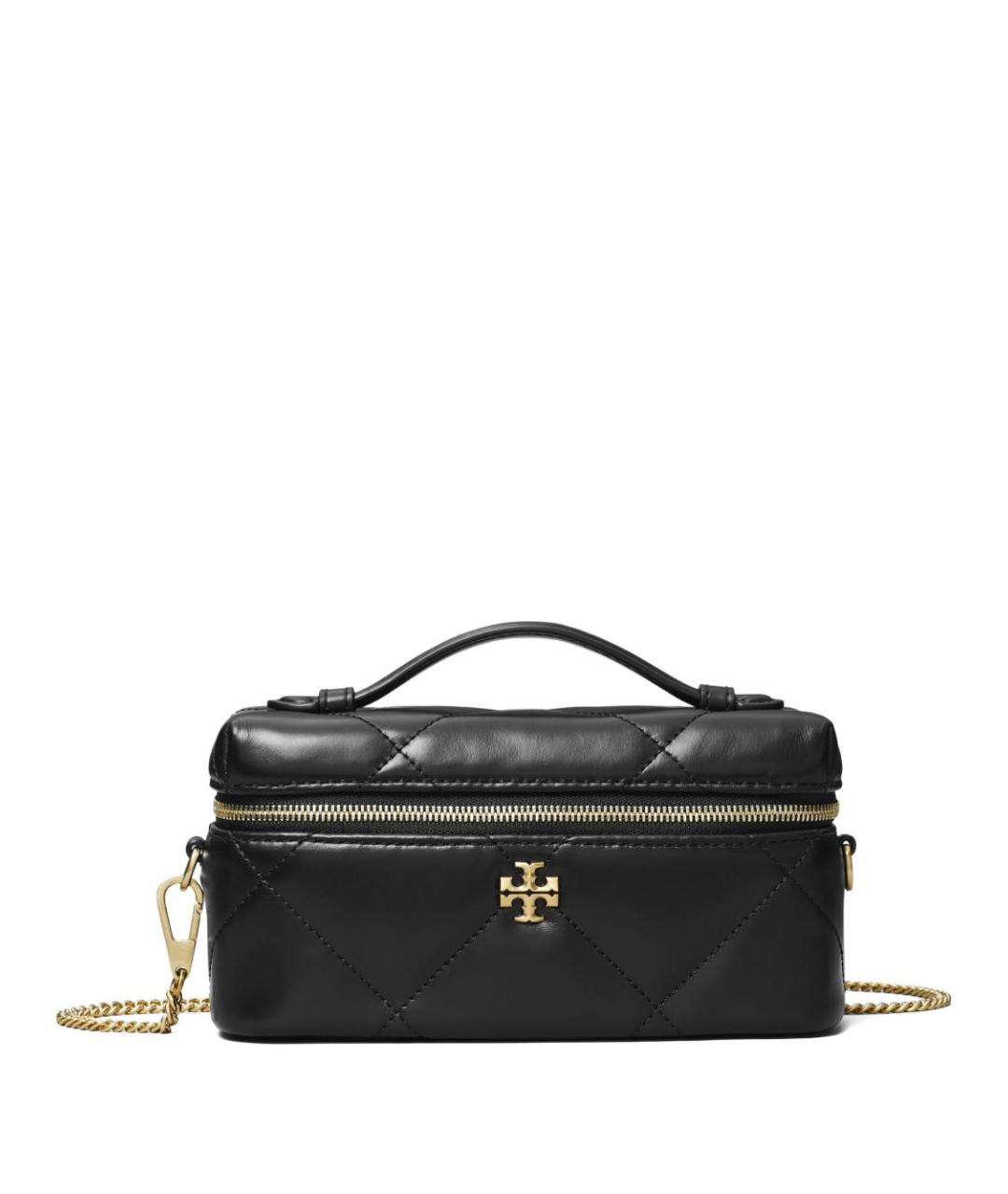 TORY BURCH Черная кожаная сумка с короткими ручками, фото 1