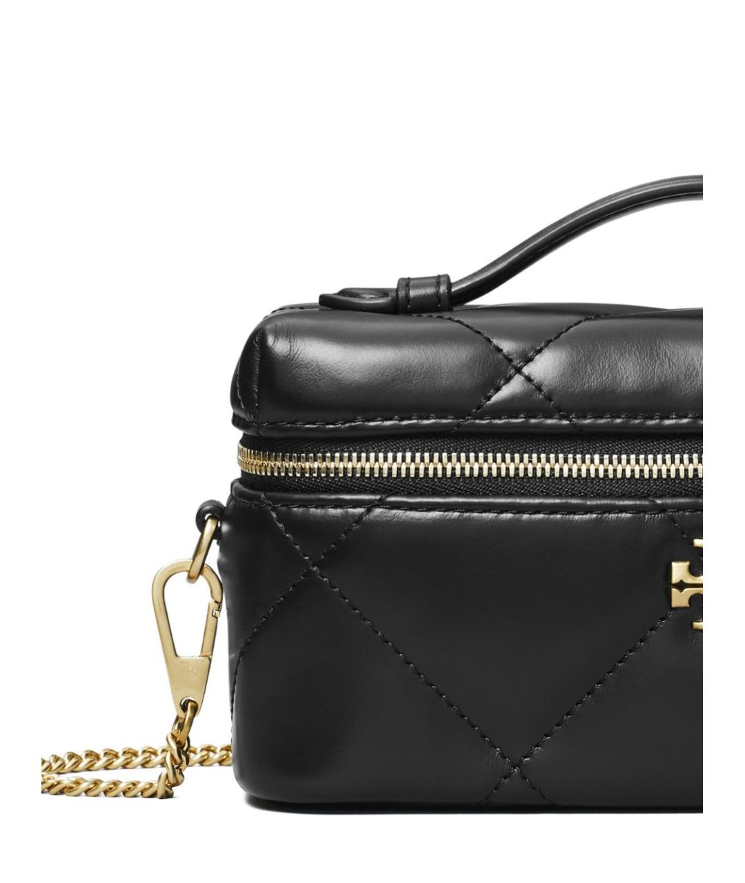 TORY BURCH Черная кожаная сумка с короткими ручками, фото 2