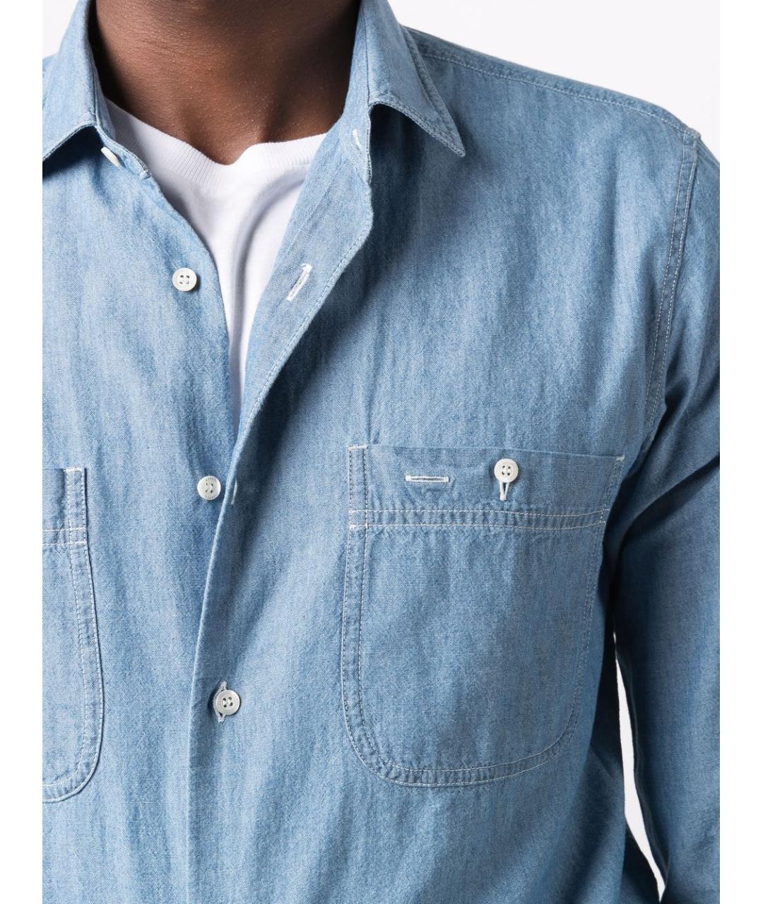 ASPESI Голубая хлопковая кэжуал рубашка, фото 2