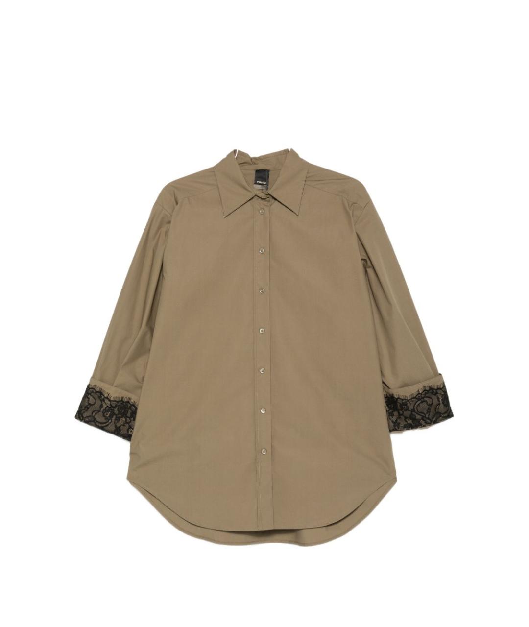 PINKO Зеленая хлопковая рубашка, фото 1