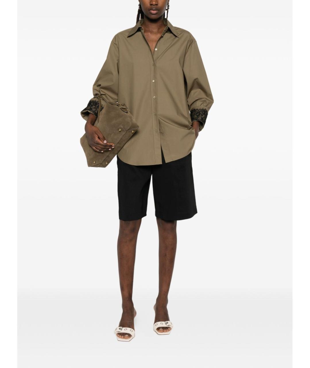 PINKO Зеленая хлопковая рубашка, фото 4