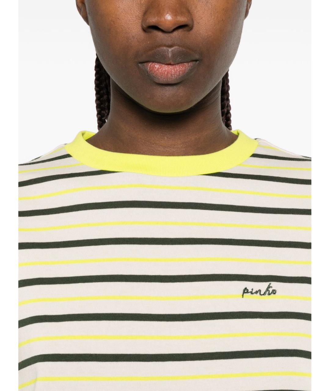 PINKO Бежевый хлопковый джемпер / свитер, фото 5