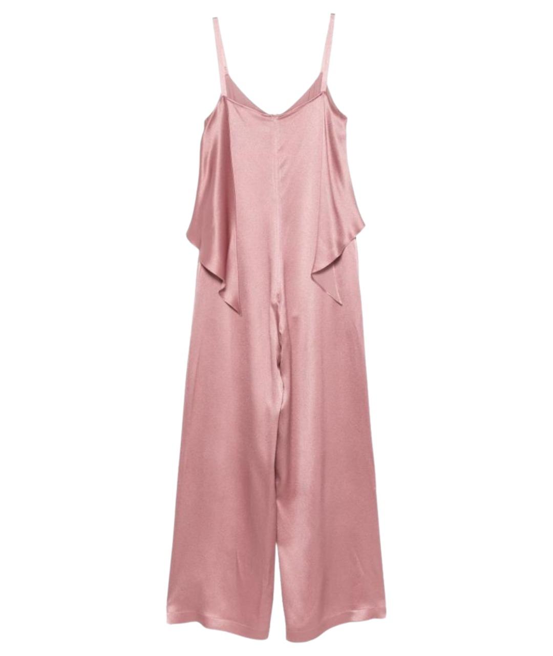 ANTONELLI FIRENZE Розовые атласные прямые брюки, фото 3