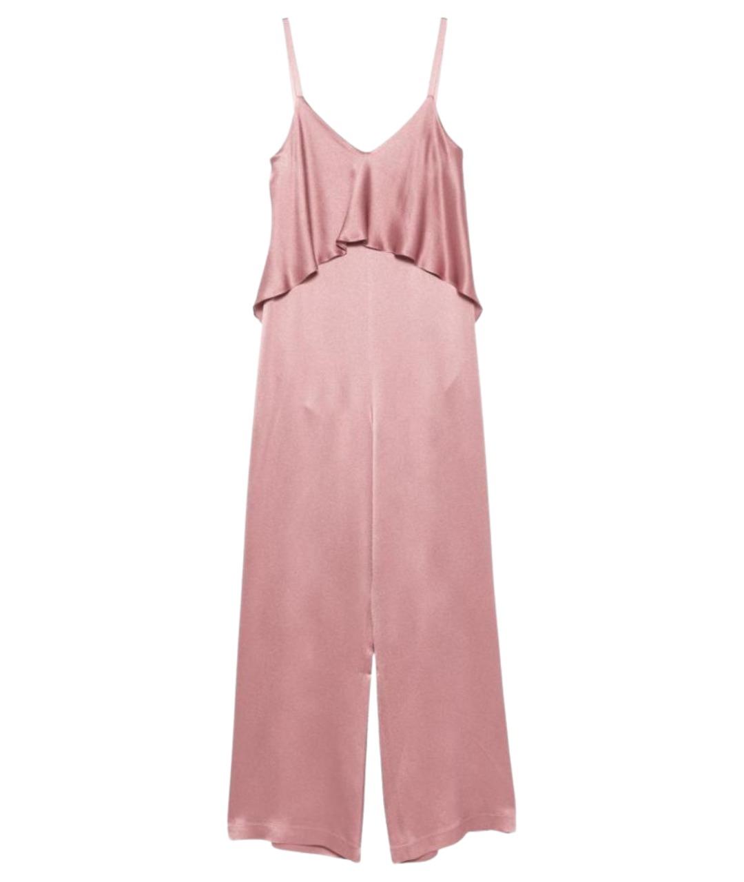 ANTONELLI FIRENZE Розовые атласные прямые брюки, фото 1