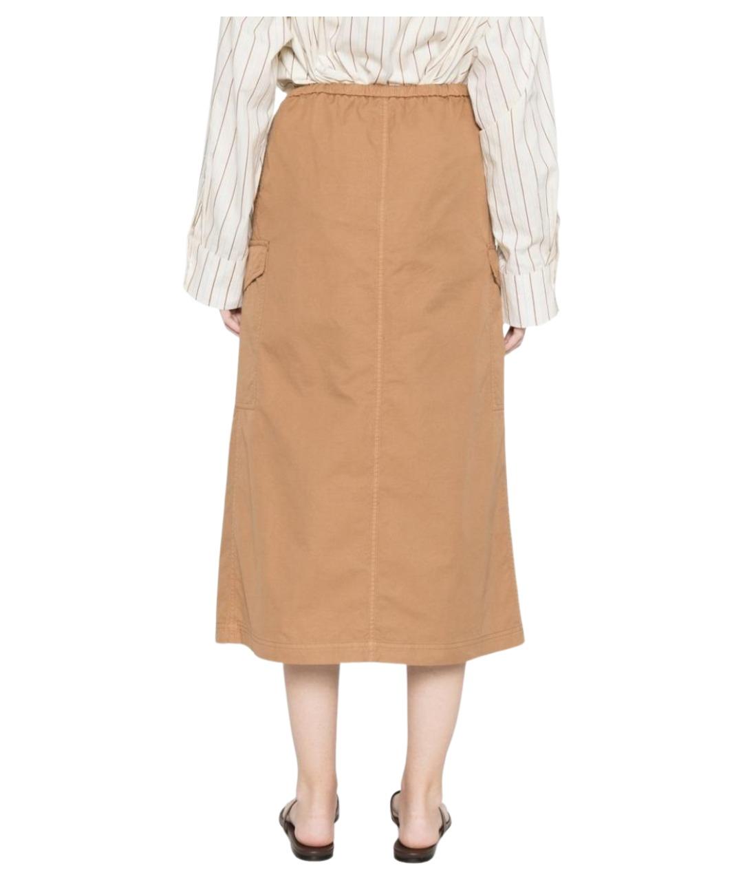 HERNO Коричневая хлопковая юбка миди, фото 2