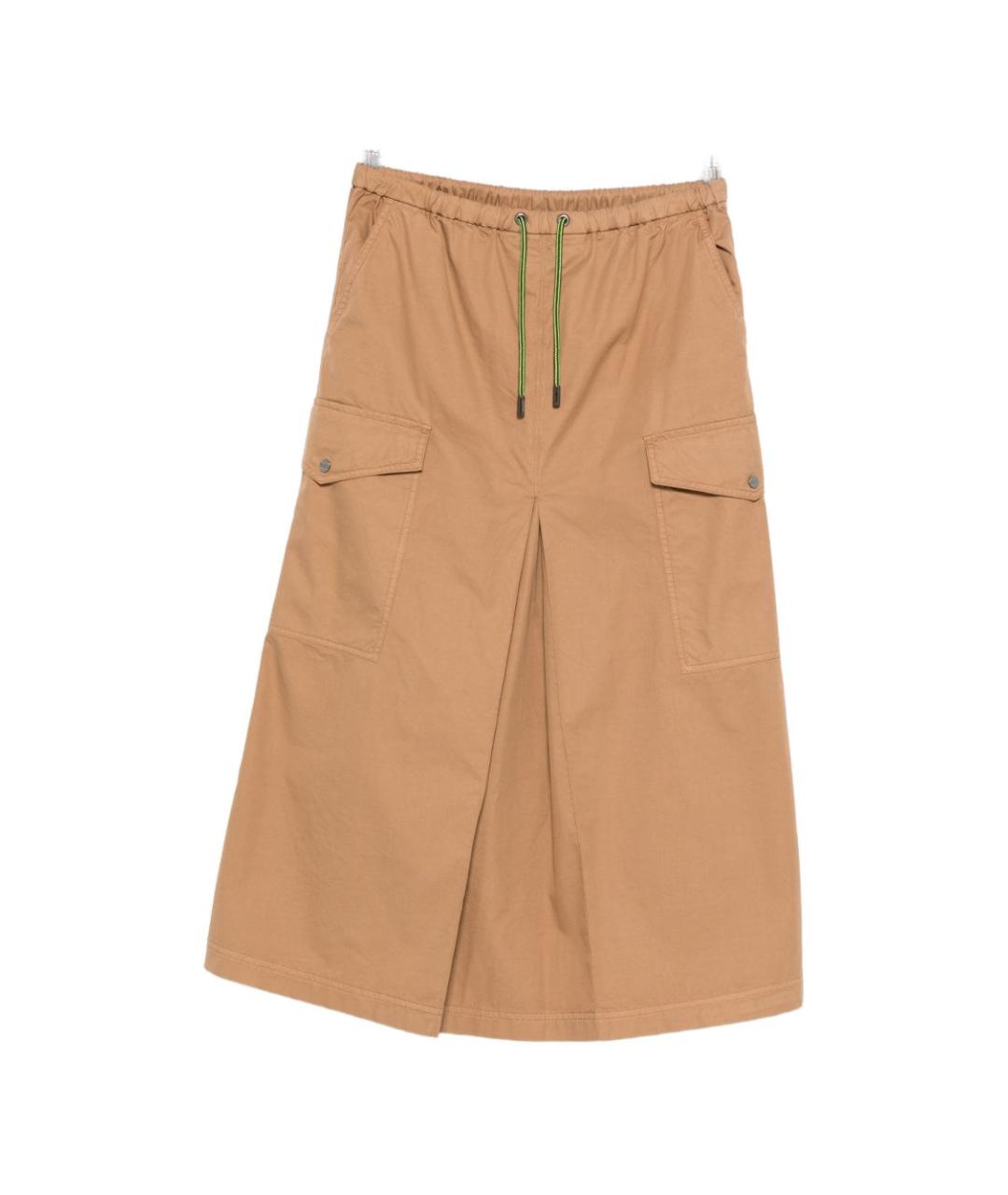 HERNO Коричневая хлопковая юбка миди, фото 1