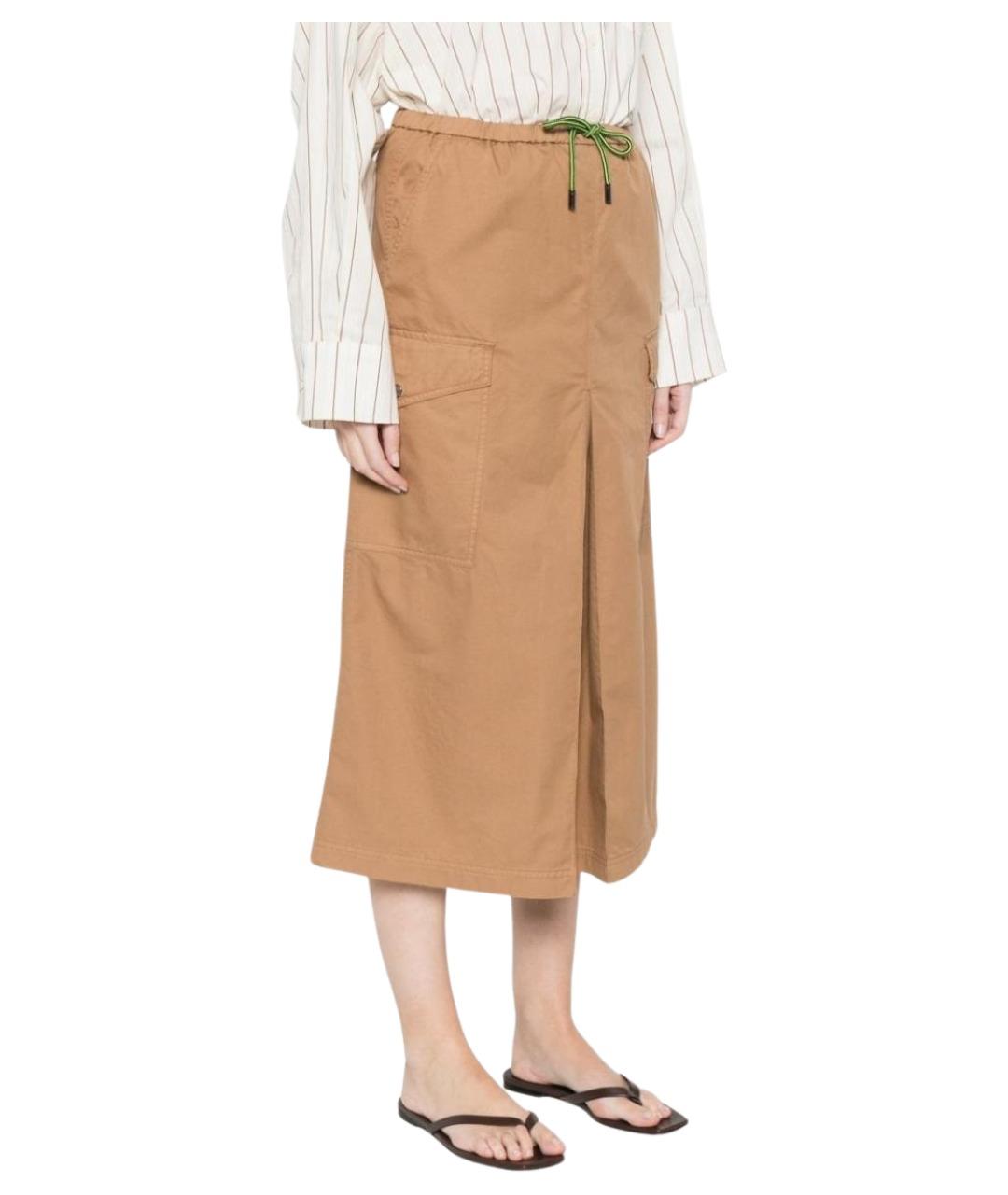 HERNO Коричневая хлопковая юбка миди, фото 3