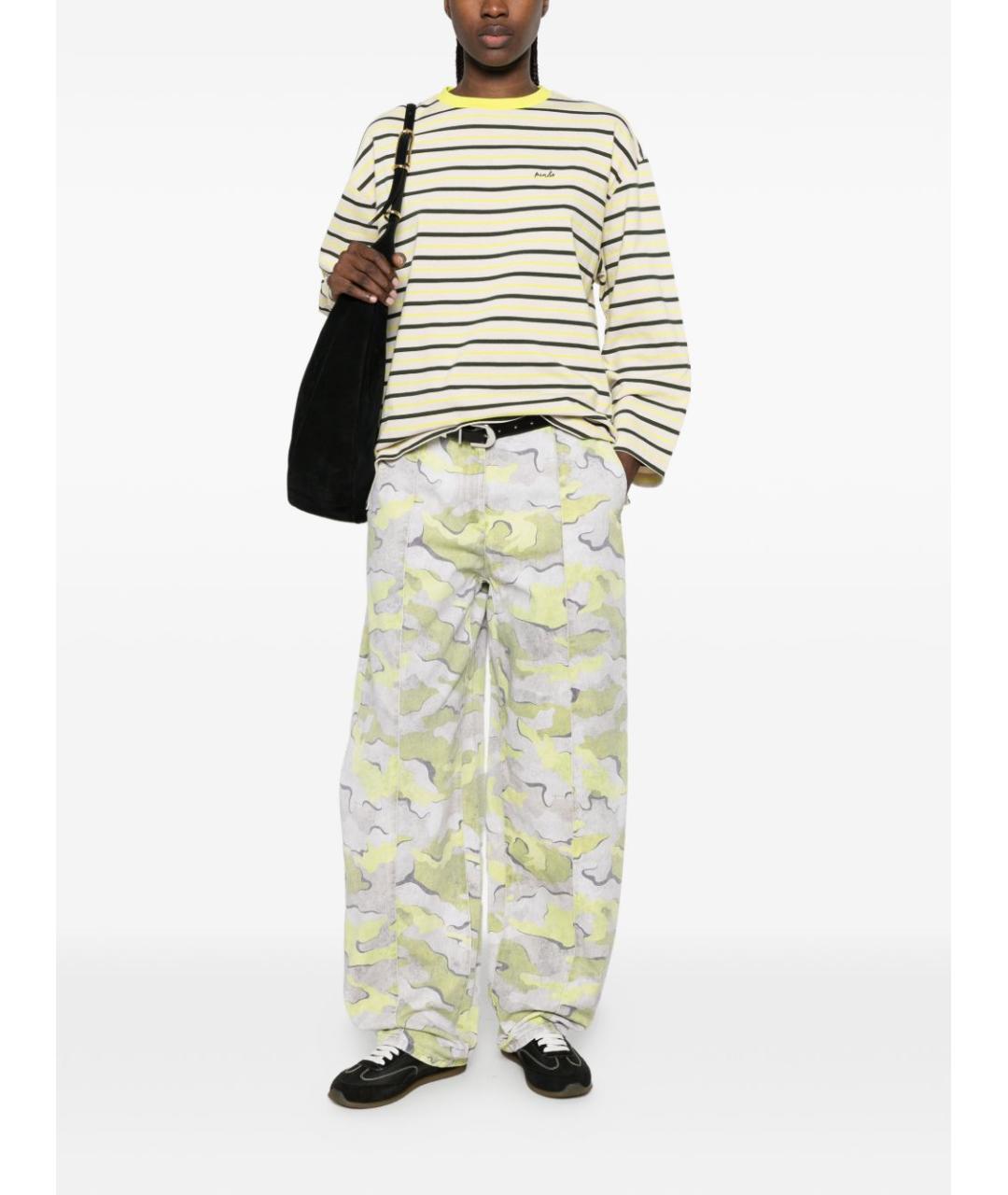 PINKO Бежевые прямые брюки, фото 5