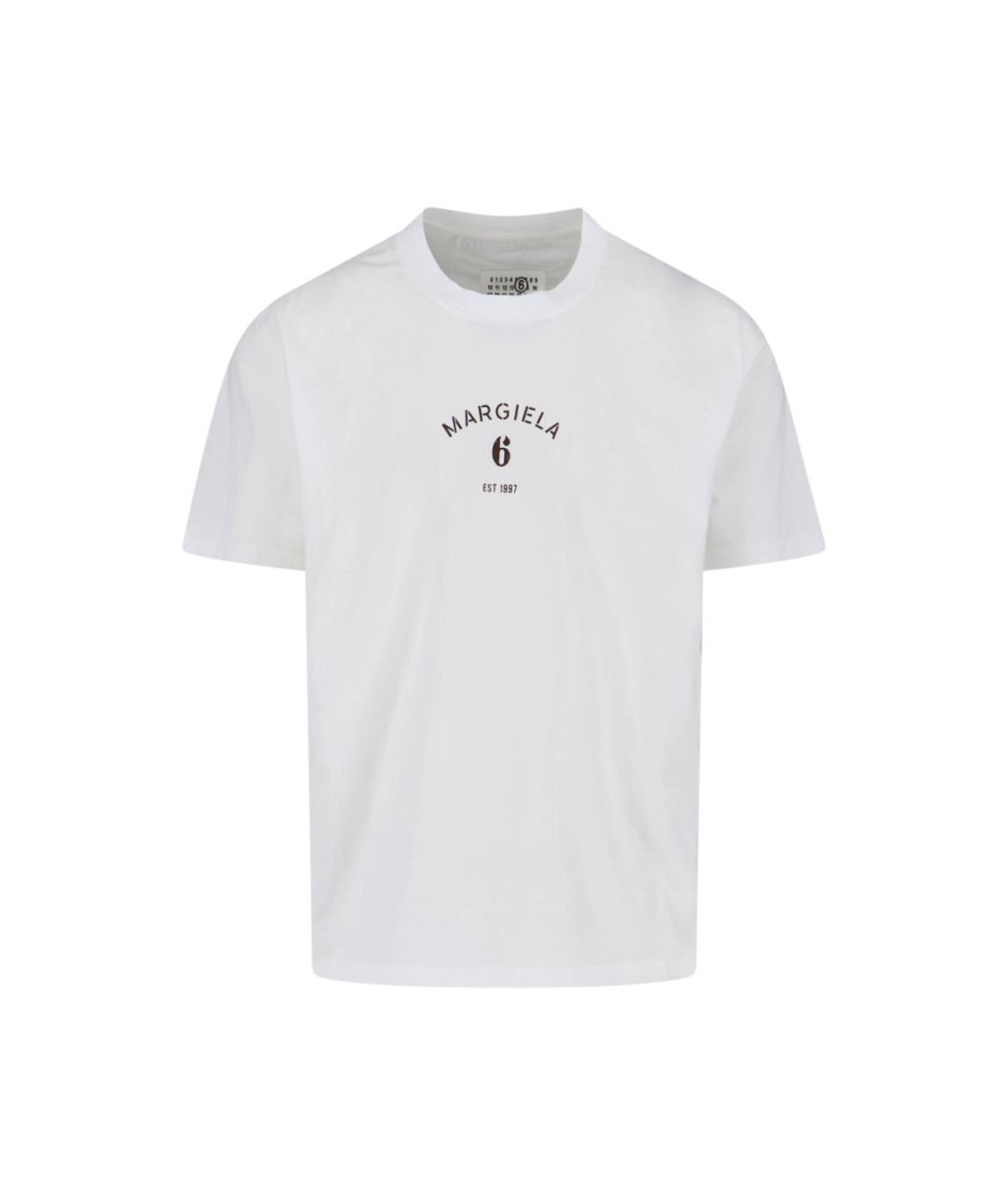 MM6 MAISON MARGIELA Белая хлопковая футболка, фото 1