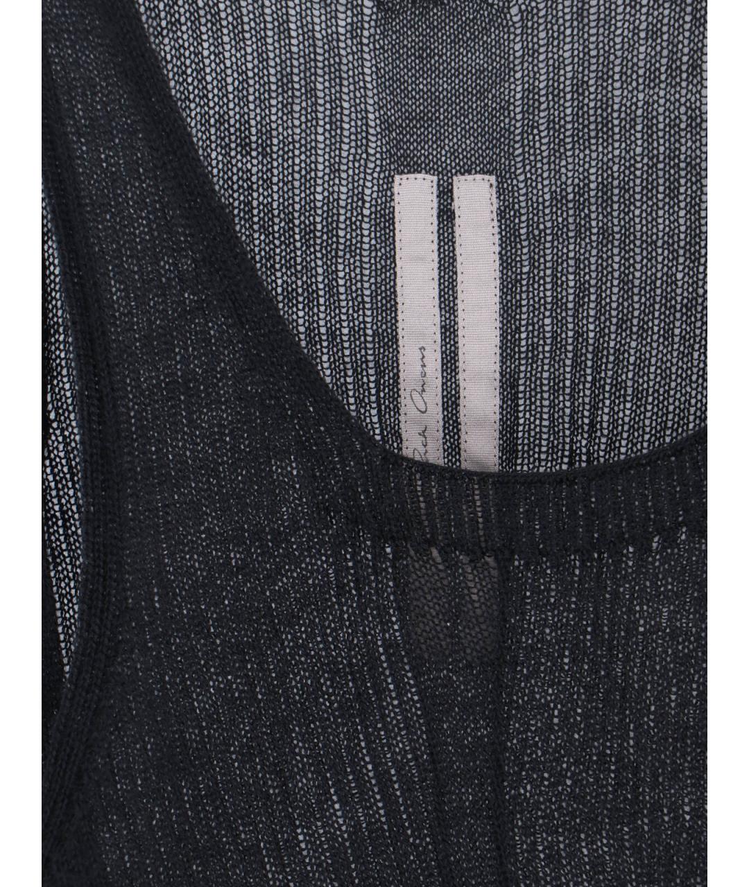 RICK OWENS Черная майка, фото 3