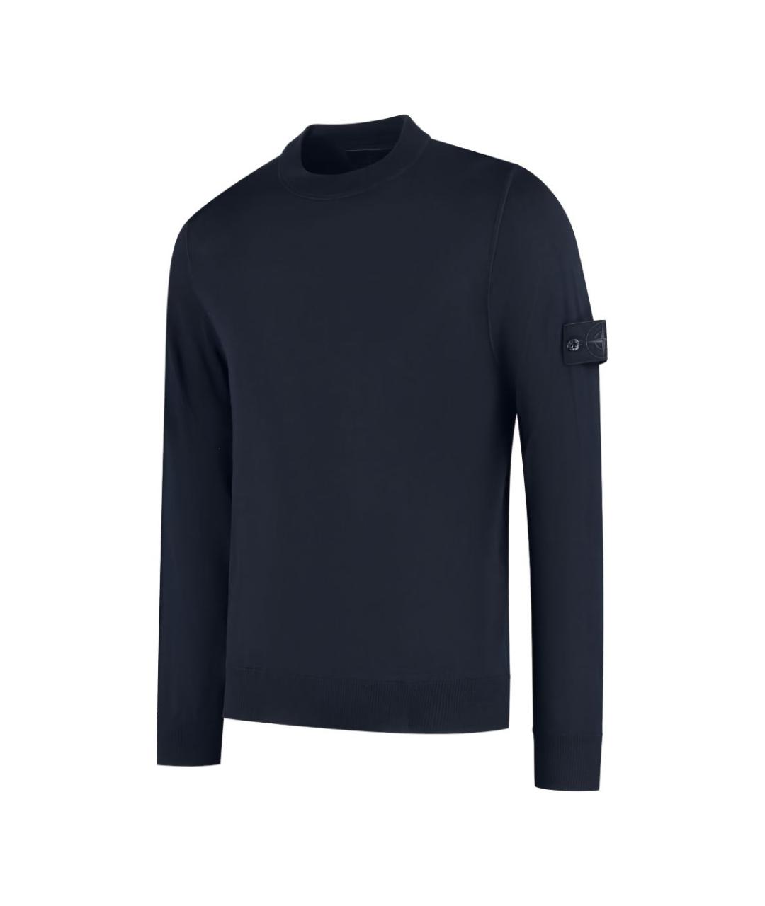 STONE ISLAND Темно-синий шерстяной джемпер / свитер, фото 1