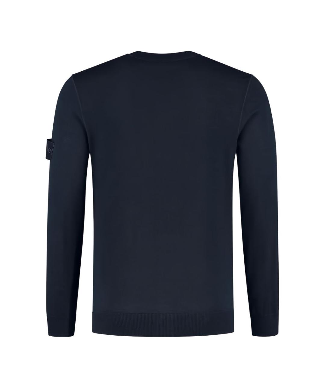 STONE ISLAND Темно-синий шерстяной джемпер / свитер, фото 2