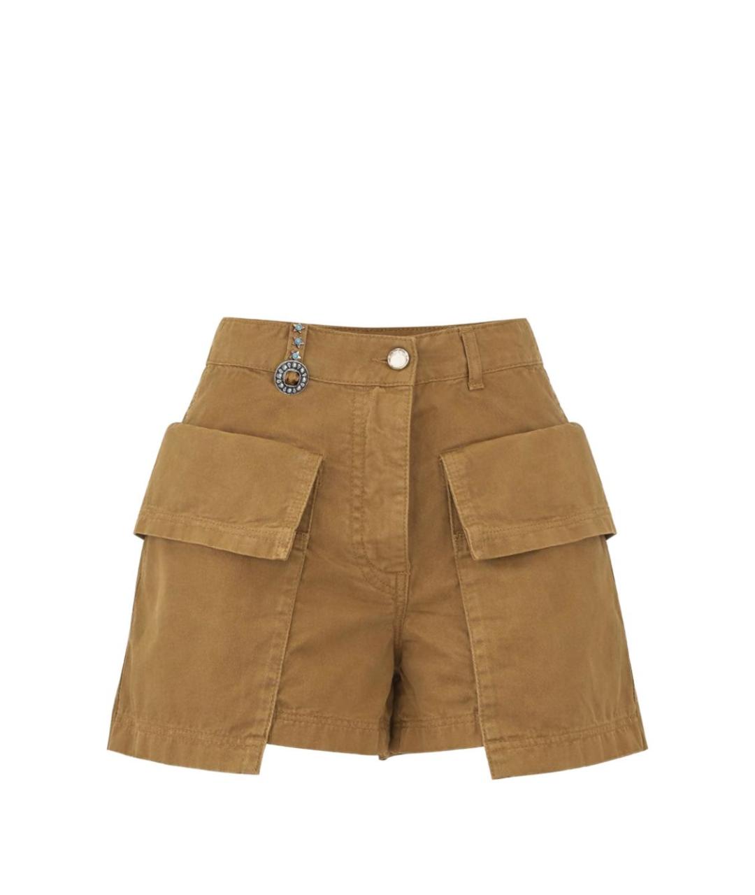 PINKO Коричневые хлопковые шорты, фото 3