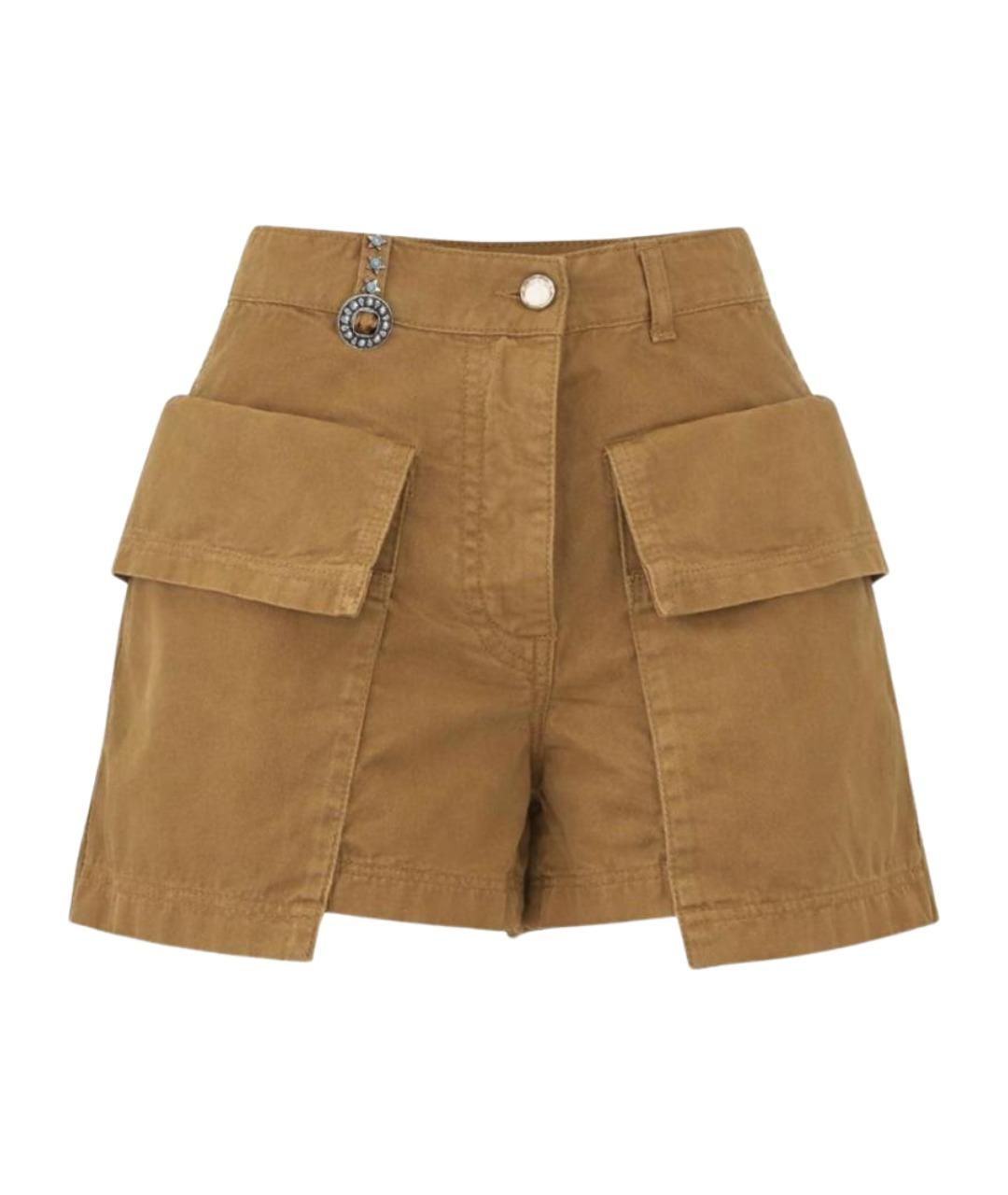PINKO Коричневые хлопковые шорты, фото 1