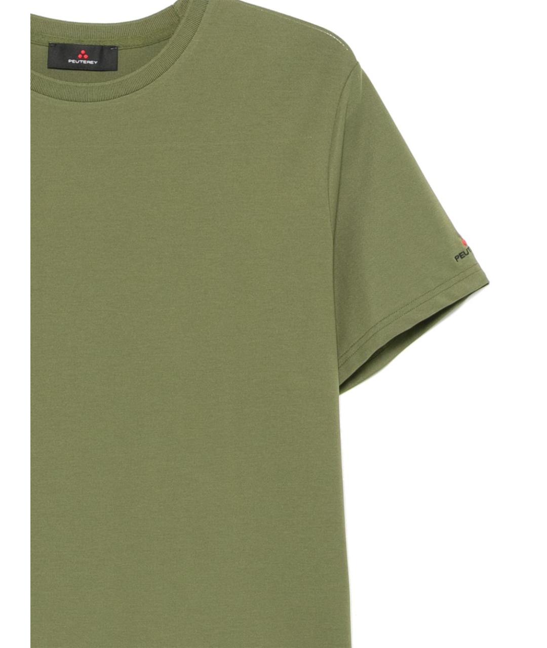 PEUTEREY Зеленая хлопковая футболка, фото 2