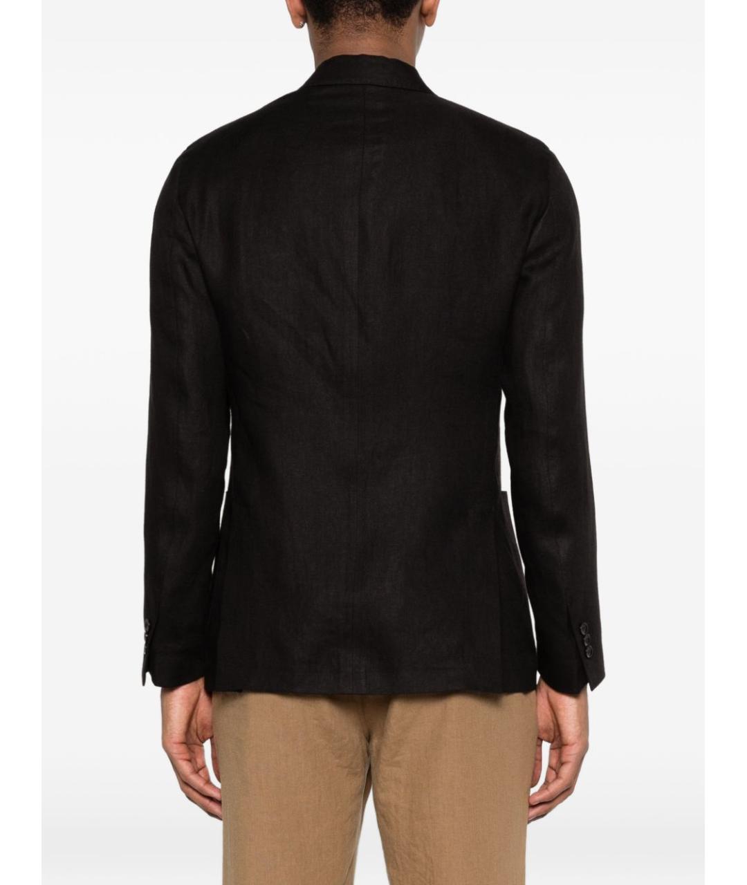 LARDINI Черный льняной пиджак, фото 4