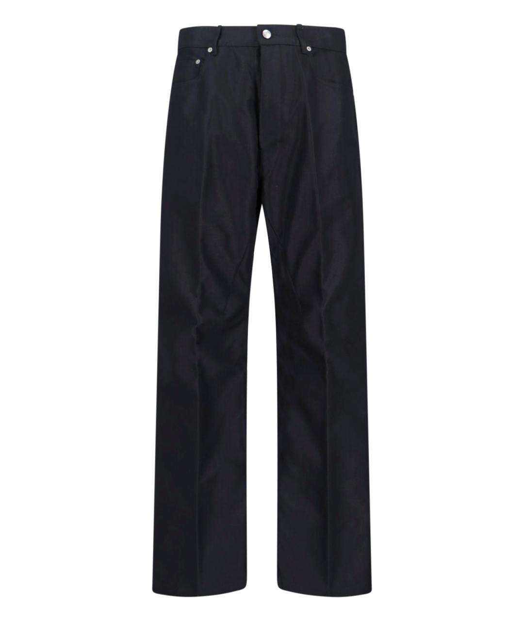 RICK OWENS Черные хлопковые повседневные брюки, фото 1