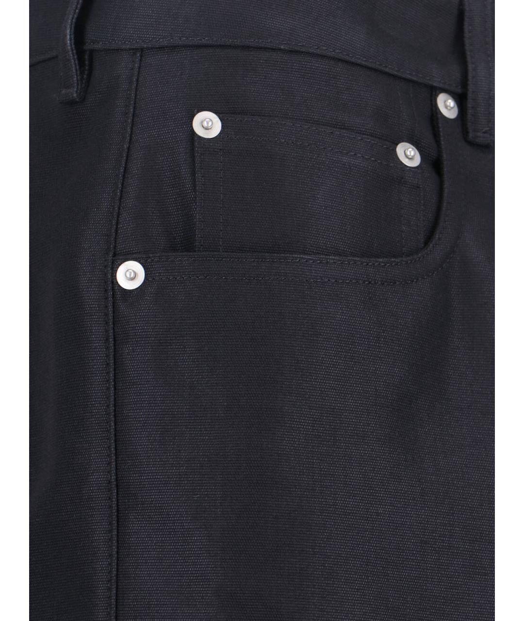 RICK OWENS Черные хлопковые повседневные брюки, фото 4