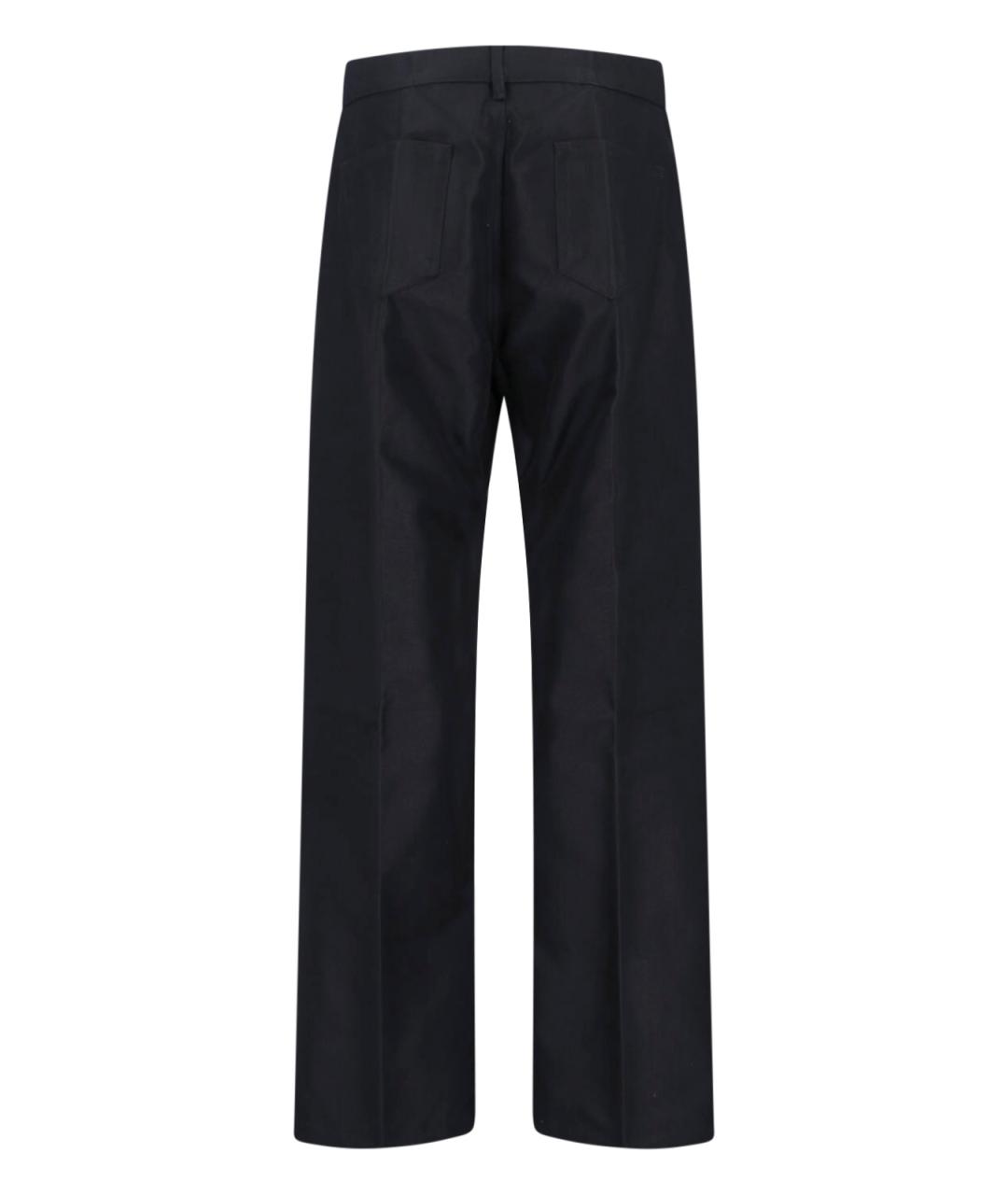 RICK OWENS Черные хлопковые повседневные брюки, фото 2