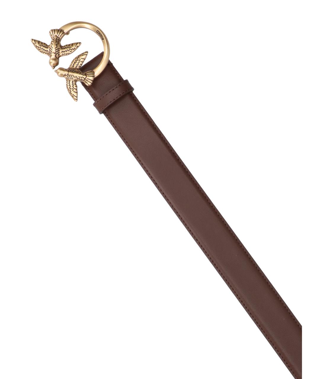 PINKO Коричневый кожаный ремень, фото 3