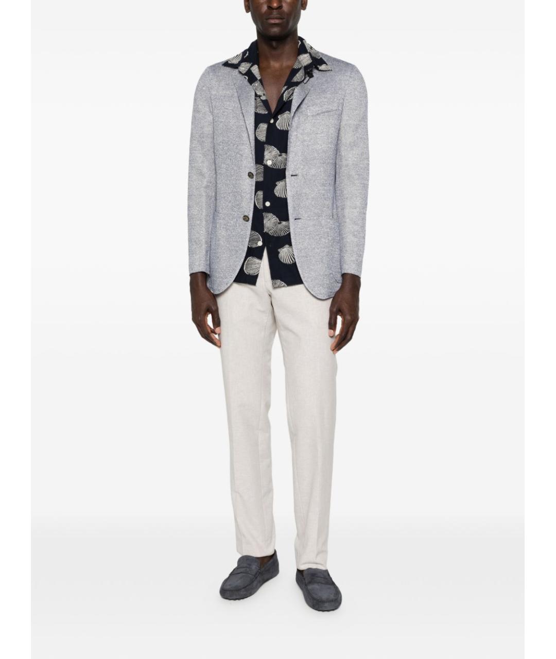 LARDINI Голубой льняной пиджак, фото 5