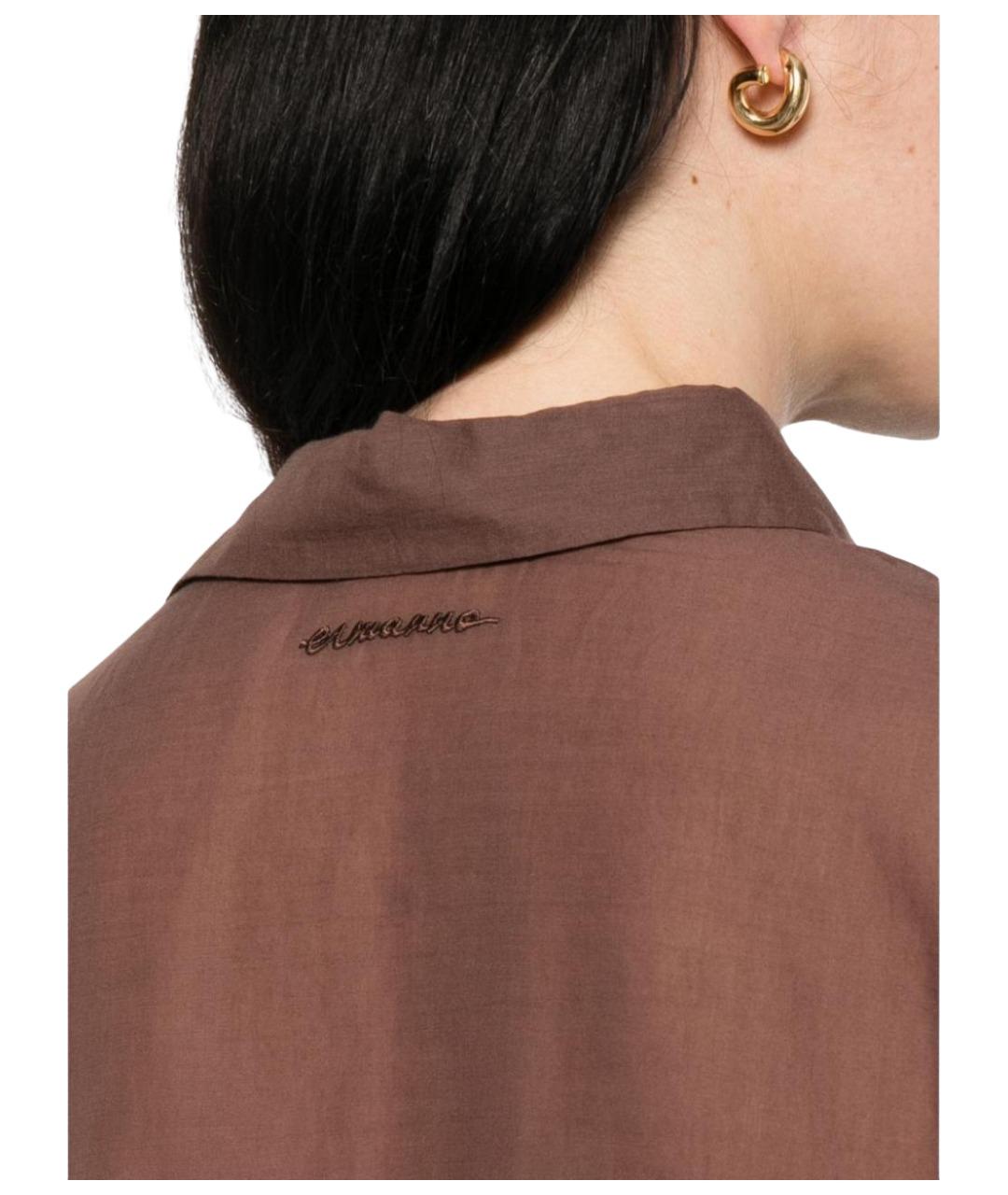 ERMANNO FIRENZE Коричневая хлопковая рубашка, фото 3