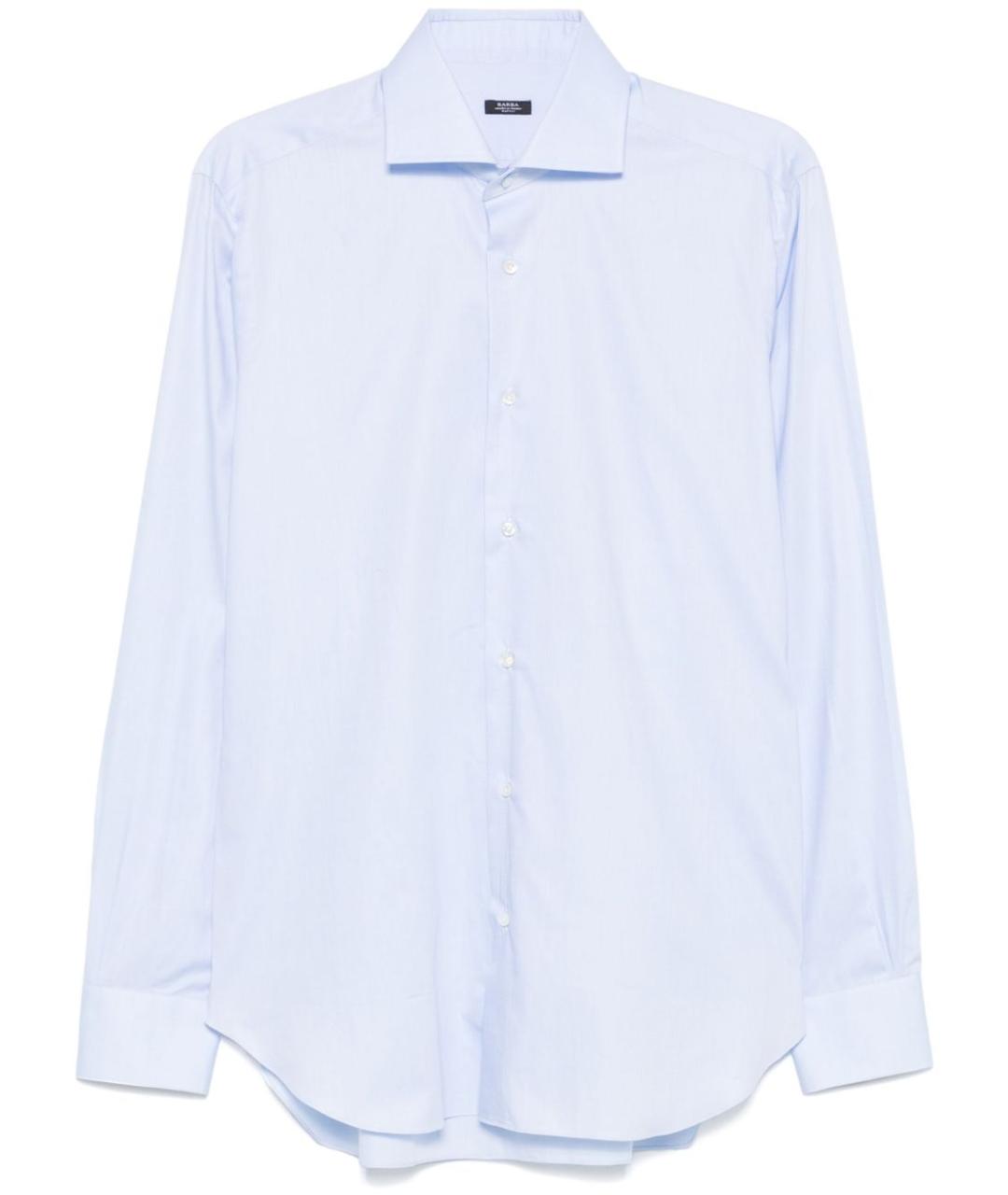 BARBA Голубая хлопковая классическая рубашка, фото 1
