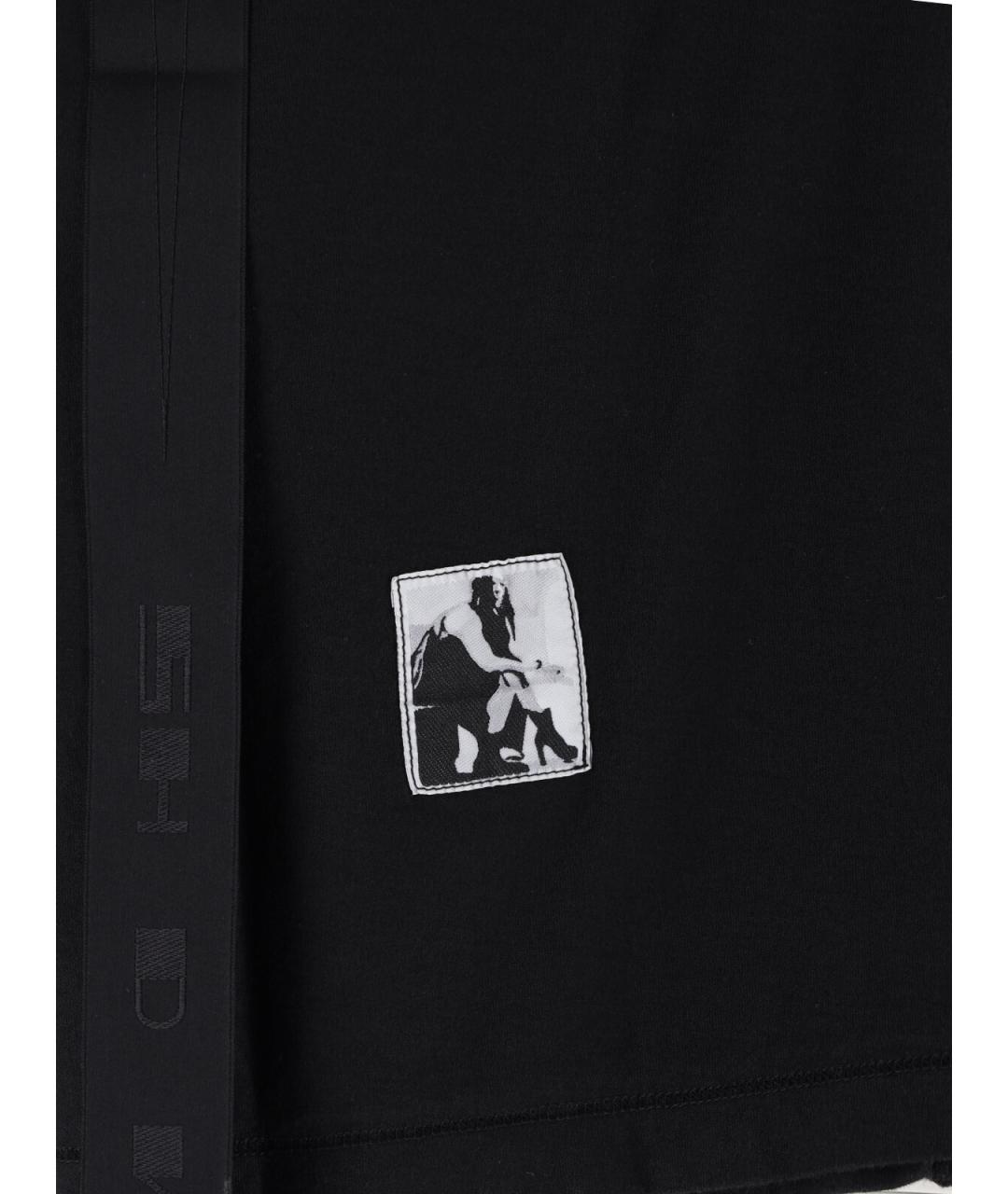 RICK OWENS DRKSHDW Черная хлопковая футболка, фото 3