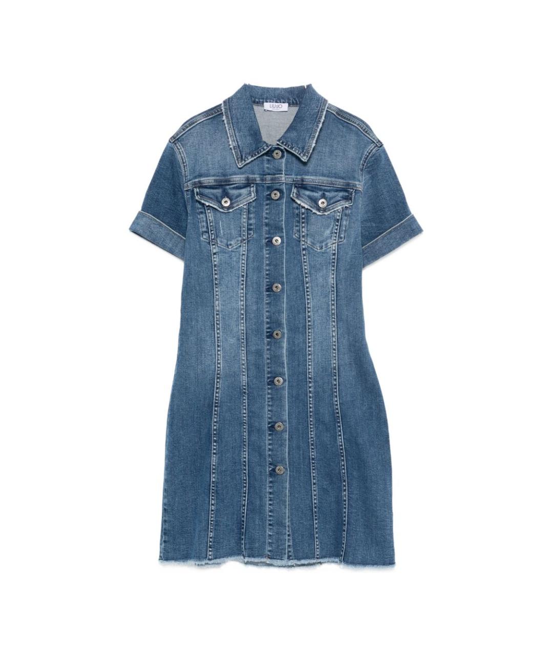 LIU JO Синее хлопковое повседневное платье, фото 1