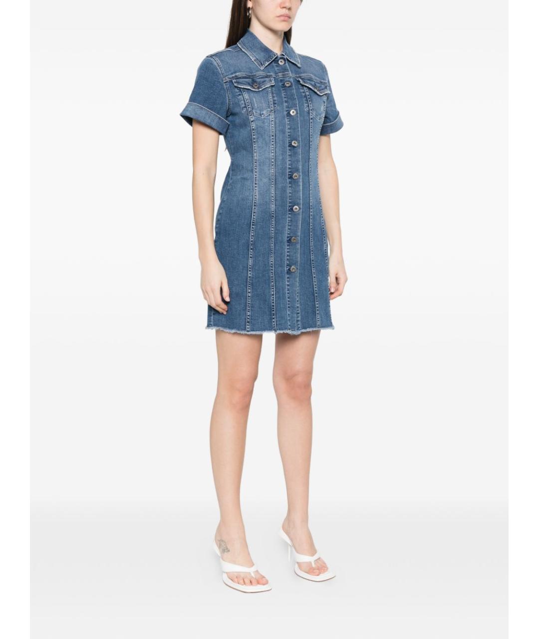 LIU JO Синее хлопковое повседневное платье, фото 5