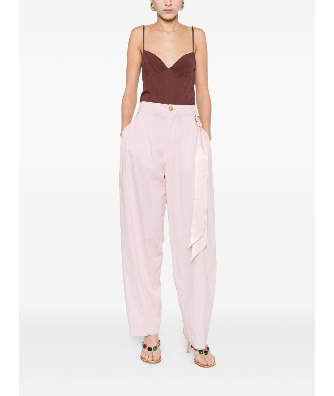 DARKPARK Розовые хлопковые прямые брюки, фото 5