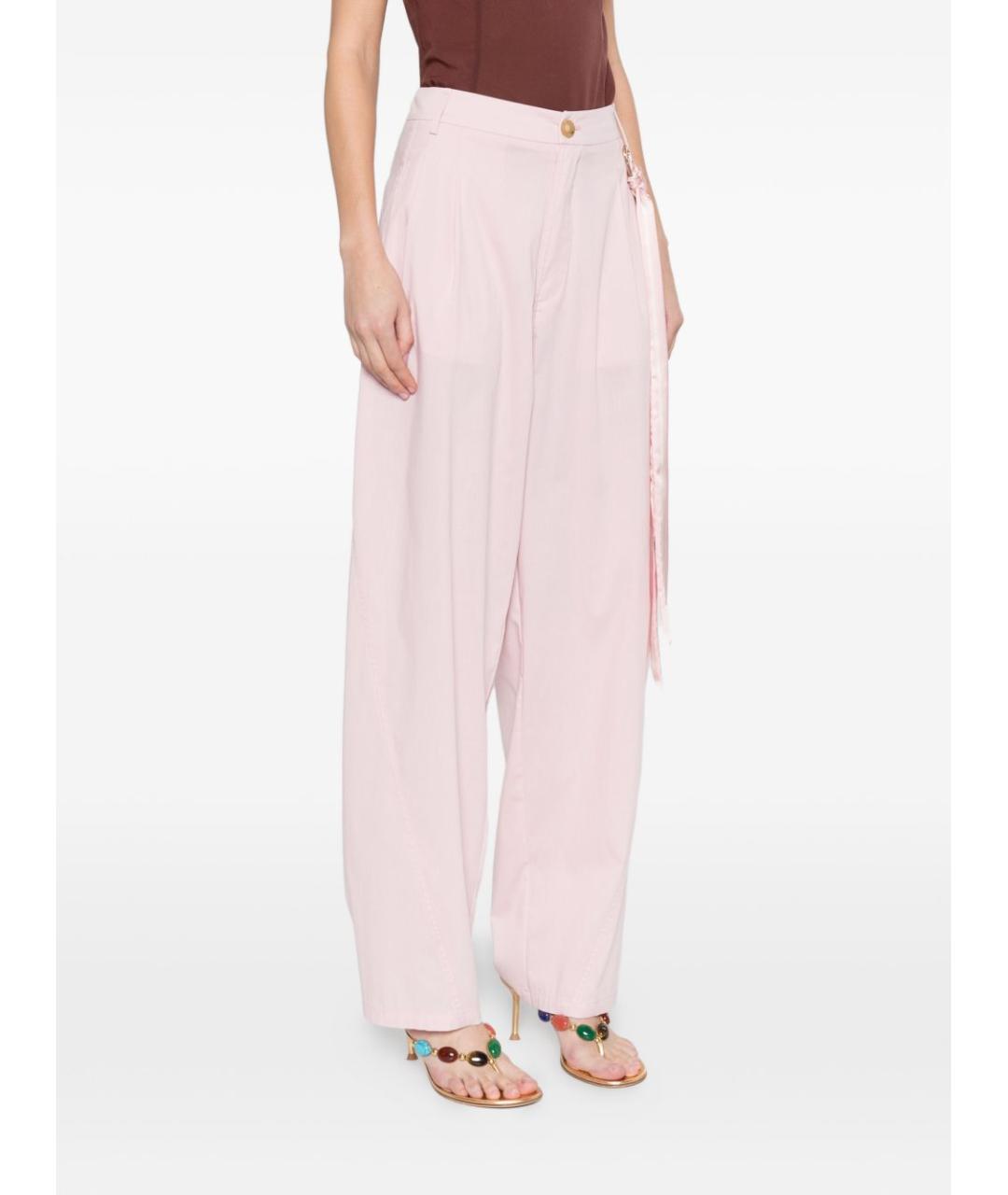 DARKPARK Розовые хлопковые прямые брюки, фото 2