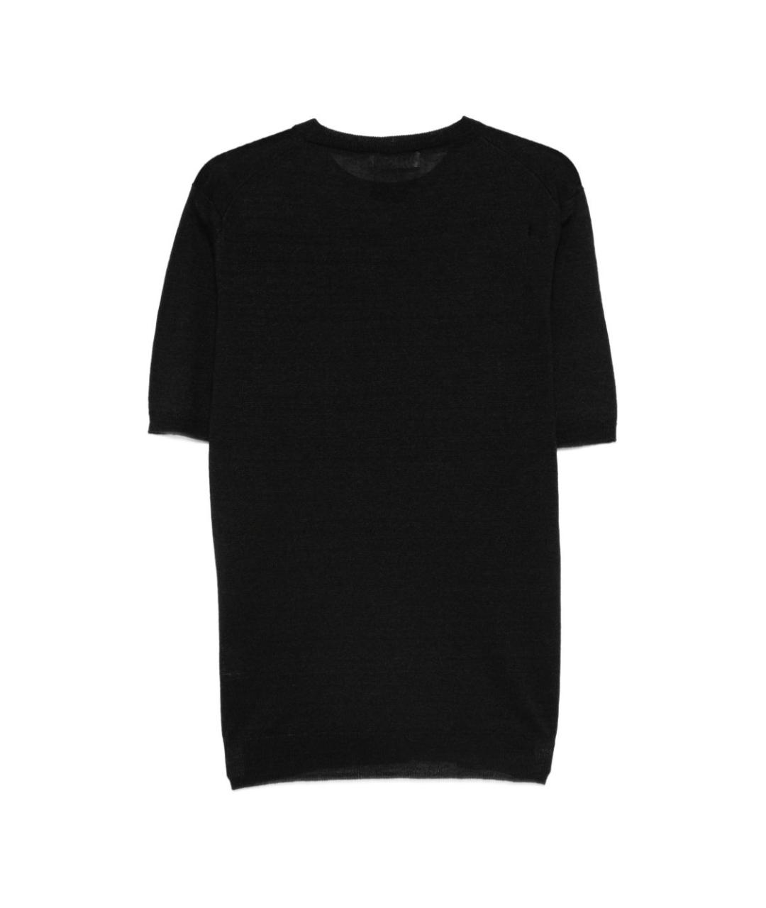 LARDINI Черная вискозная футболка, фото 3