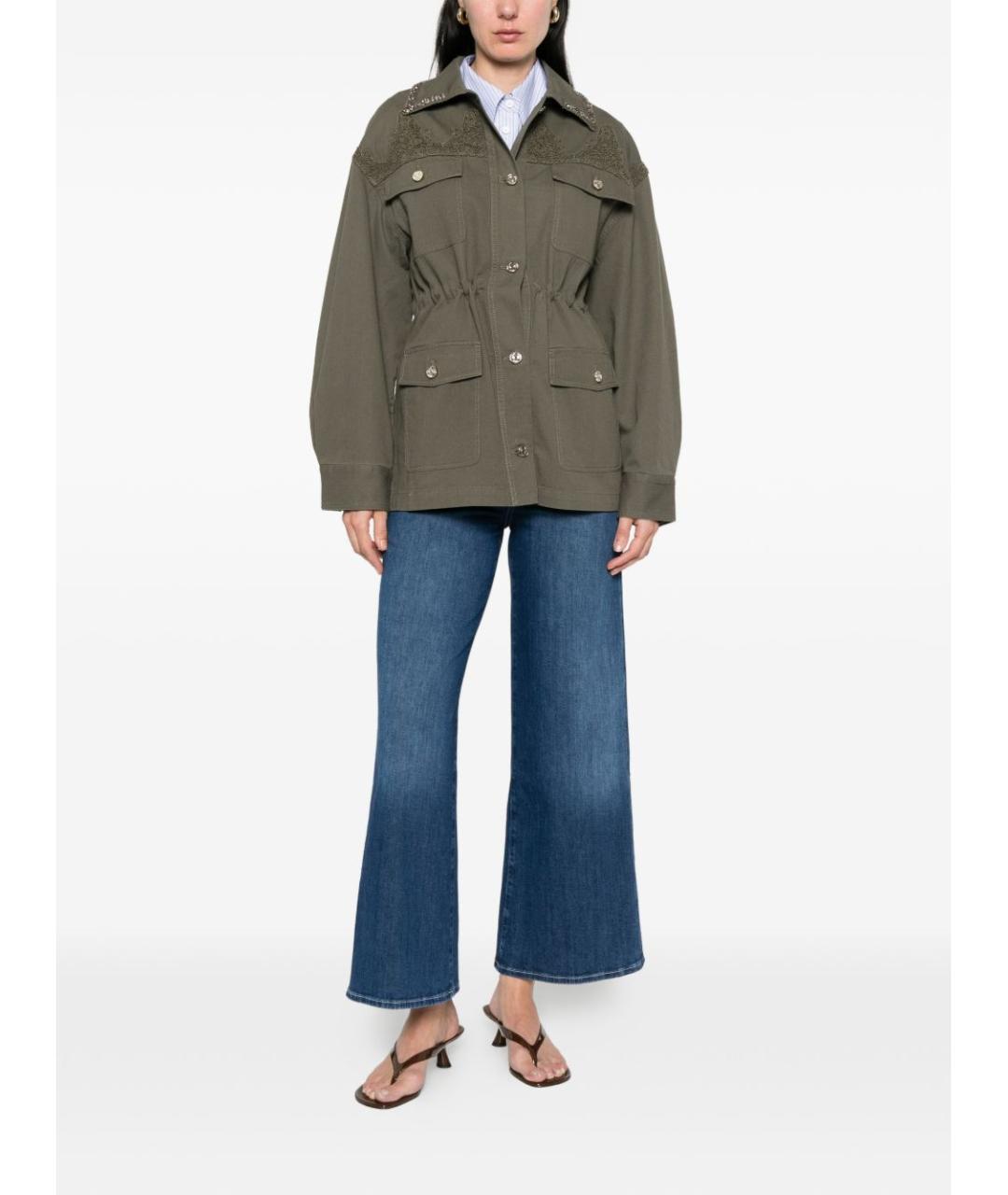 LIU JO Зеленая хлопковая куртка, фото 3