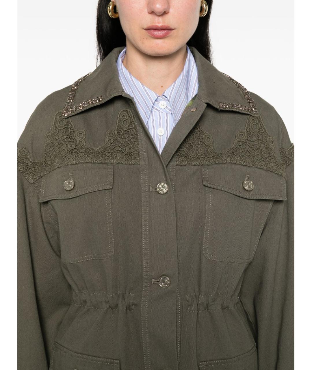 LIU JO Зеленая хлопковая куртка, фото 2