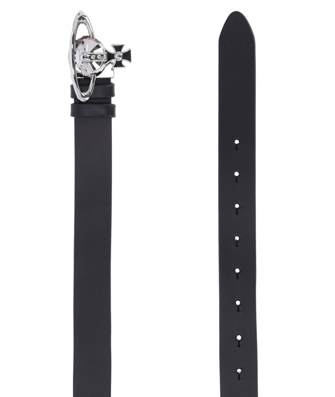 VIVIENNE WESTWOOD Черный кожаный ремень, фото 3