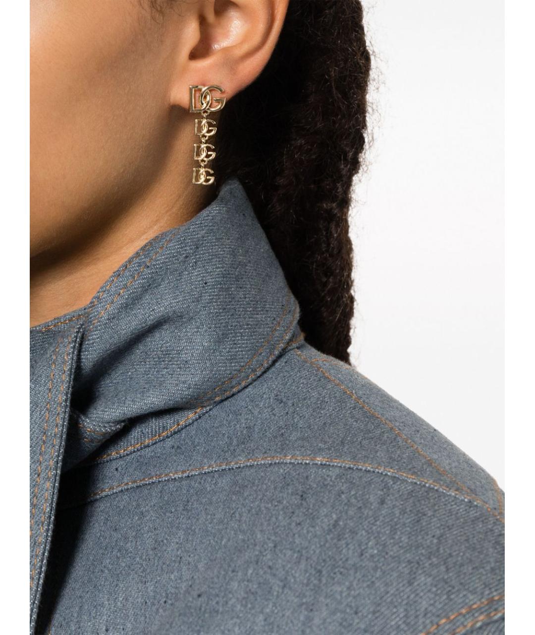 DOLCE&GABBANA Золотые металлические серьги, фото 3