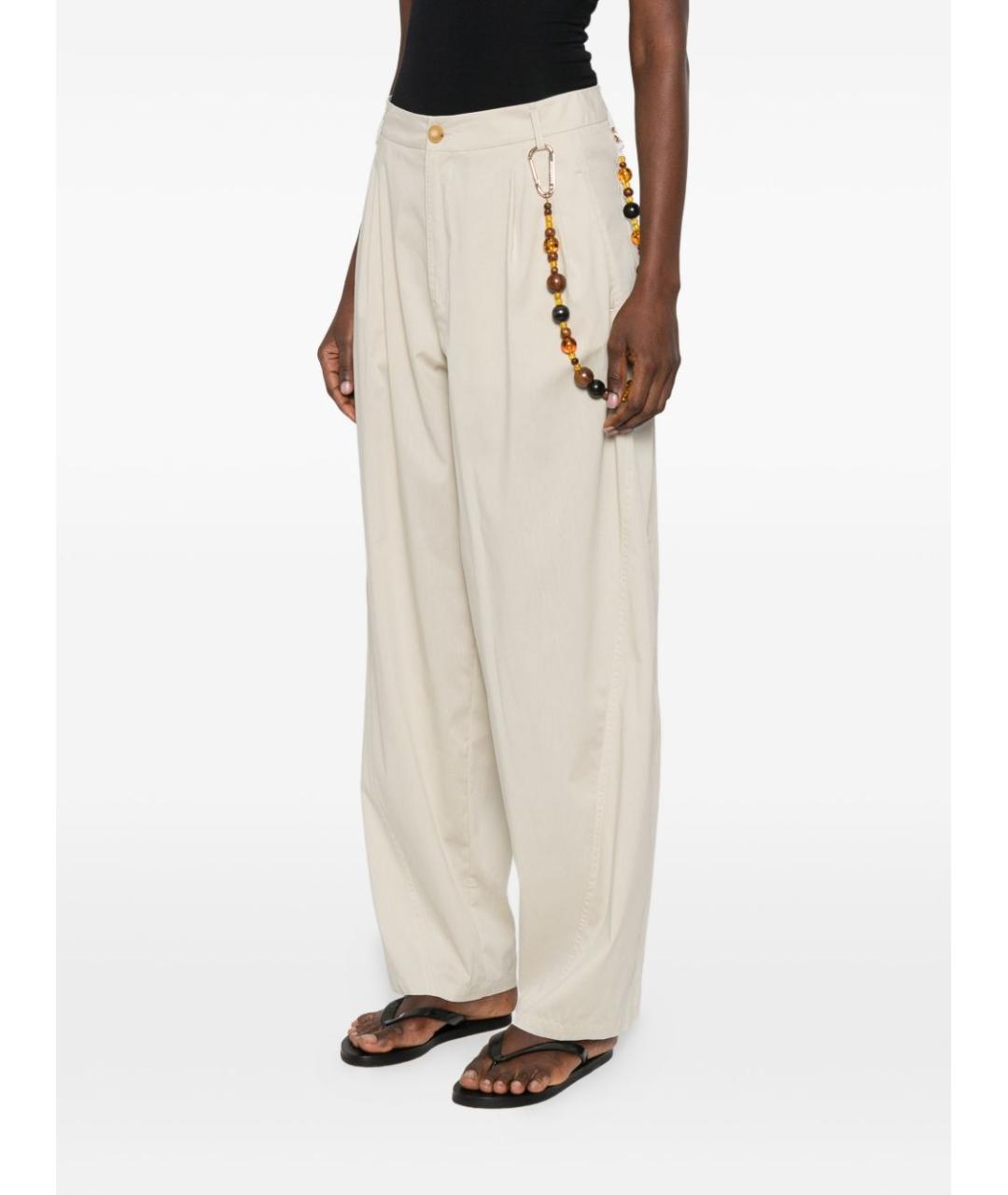 DARKPARK Бежевые хлопковые прямые брюки, фото 5