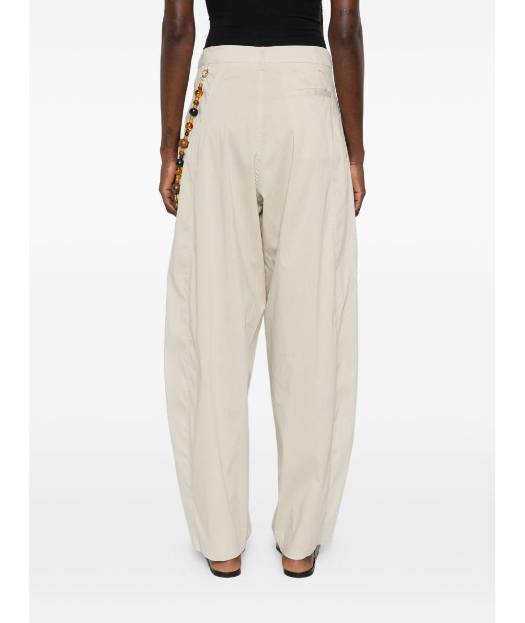 DARKPARK Бежевые хлопковые прямые брюки, фото 3
