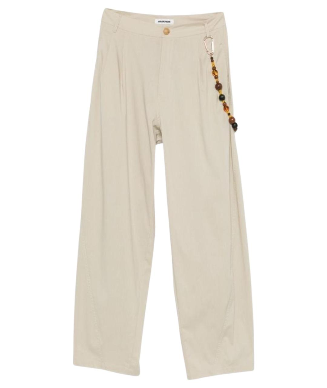 DARKPARK Бежевые хлопковые прямые брюки, фото 1