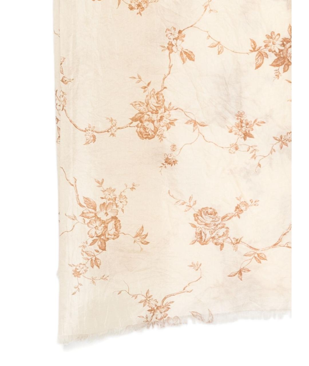 SEVENTY Бежевый шелковый платок, фото 2