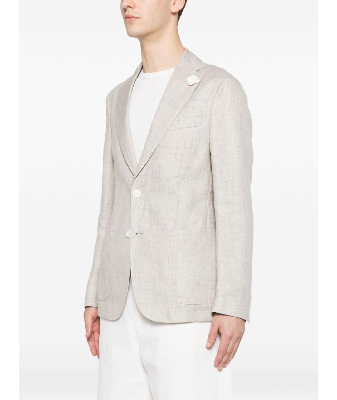 HUGO BOSS Серый хлопковый пиджак, фото 4