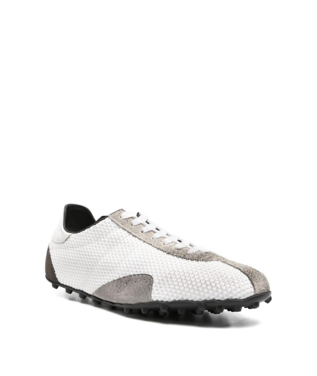 MAISON MARGIELA Белые текстильные низкие кроссовки / кеды, фото 2