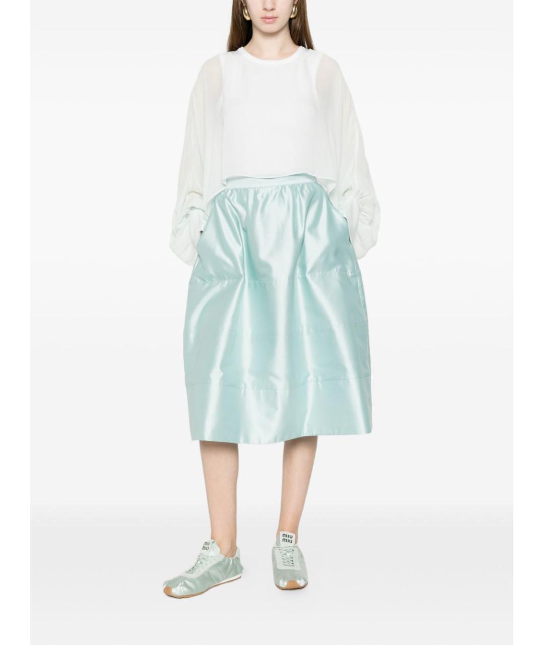 TWIN-SET Голубая вискозная блузы, фото 3