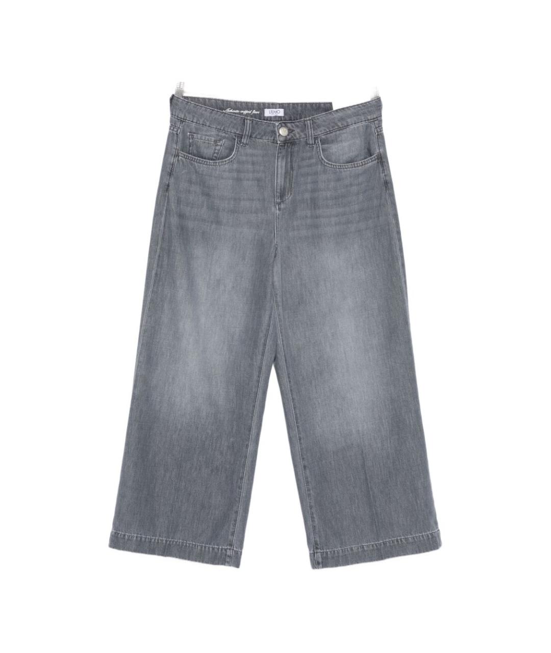 LIU JO Серые хлопковые прямые джинсы, фото 4