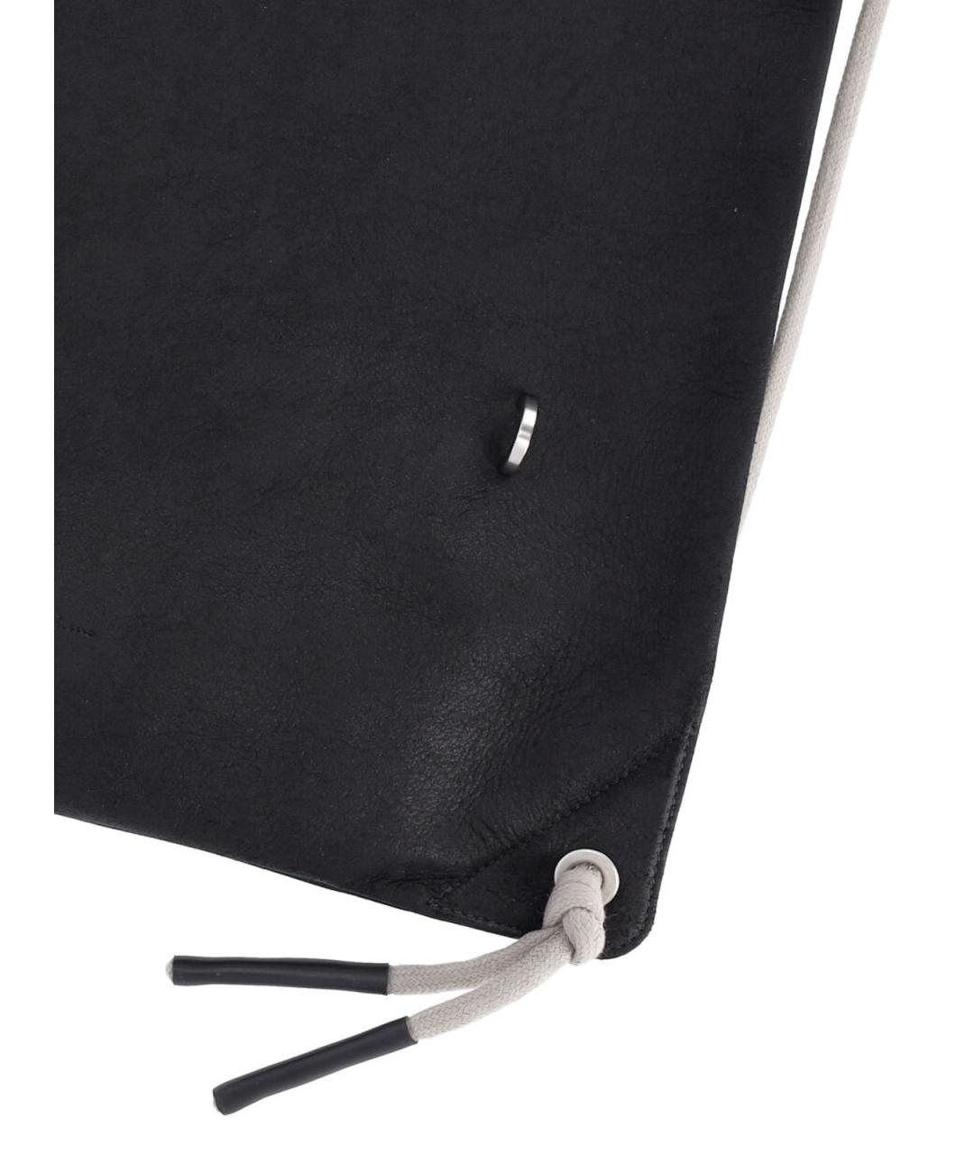 RICK OWENS Черный кожаный рюкзак, фото 5