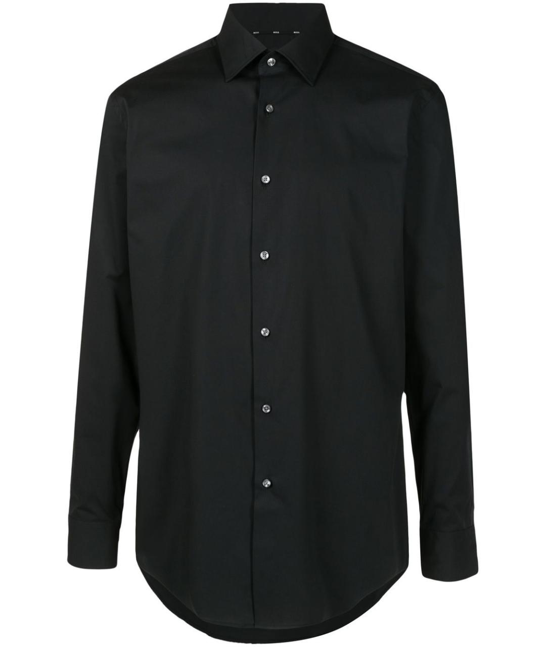 HUGO BOSS Черная хлопковая классическая рубашка, фото 1