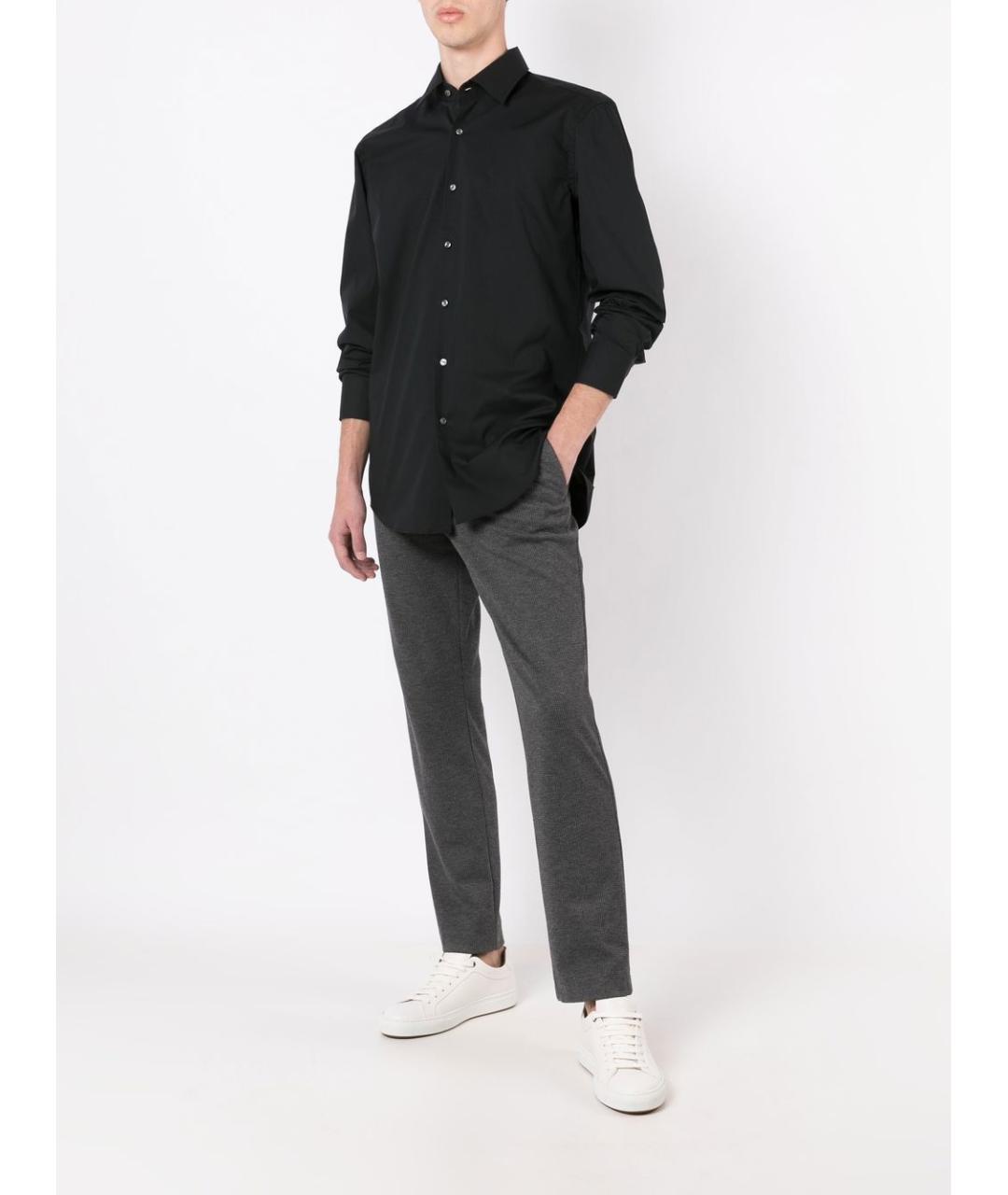 HUGO BOSS Черная хлопковая классическая рубашка, фото 4