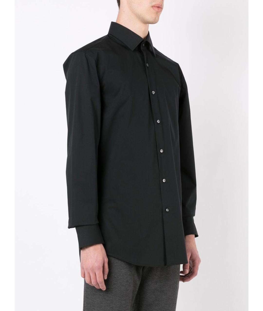 HUGO BOSS Черная хлопковая классическая рубашка, фото 2