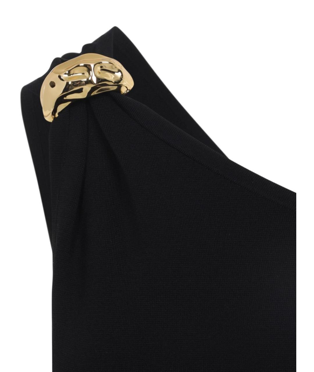 ELISABETTA FRANCHI Черное вискозное вечернее платье, фото 4